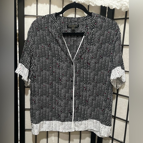 Donna Karan Black and White Polka Dot PAJAMA Sleepwear FEMININE, WOMEN SIZE L - Picture 6 of 10